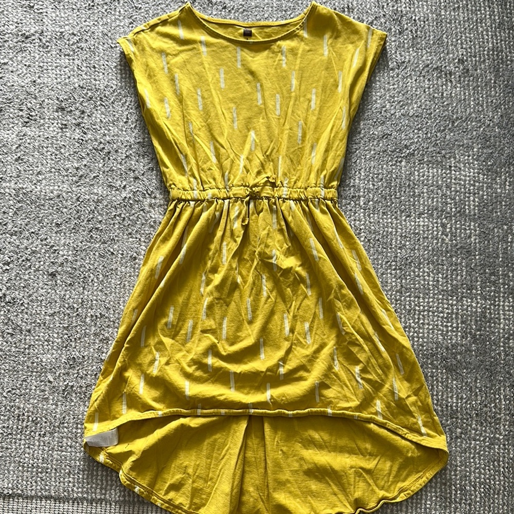 Tea Collection Yellow Sundress Cap Sleeve Crew Neck Casual